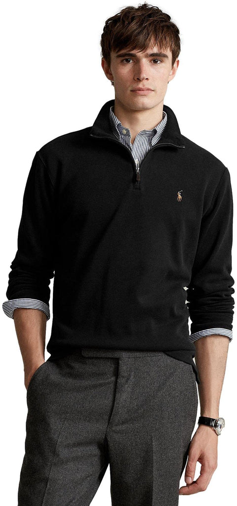 POLO RALPH LAUREN Mens Classic Estate-Rib Quarter-Zip Pullover Sweater (XXL, CedarBrownHtr)