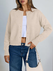 Trendy Queen Cropped Cardigan Sweaters for Women Lightweight Shrugs Crop Tops Y2k Fall Outfits Fashion Clothes 2025 Grey M