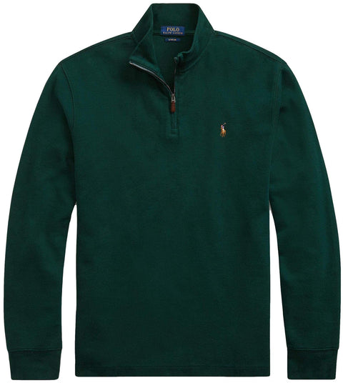 POLO RALPH LAUREN Mens Classic Estate-Rib Quarter-Zip Pullover Sweater (XXL, CedarBrownHtr)