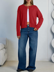 Trendy Queen Cropped Cardigan Sweaters for Women Lightweight Shrugs Crop Tops Y2k Fall Outfits Fashion Clothes 2025 Grey M