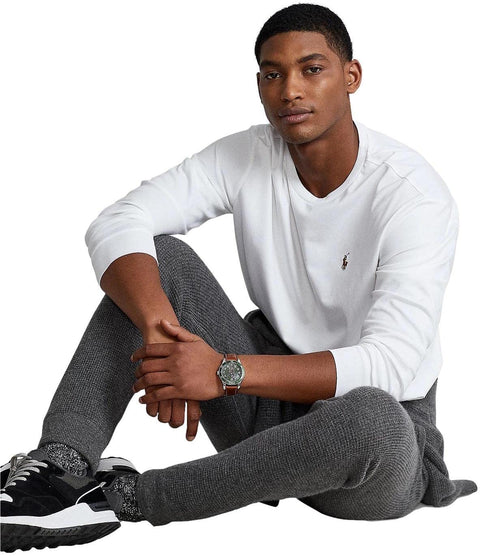 Polo Ralph Lauren Men's Crew Neck Long Sleeve Tee, Basic Black, Large