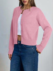 Trendy Queen Cropped Cardigan Sweaters for Women Lightweight Shrugs Crop Tops Y2k Fall Outfits Fashion Clothes 2025 Grey M