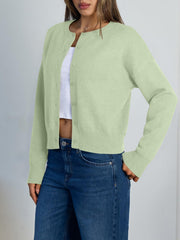 Trendy Queen Cropped Cardigan Sweaters for Women Lightweight Shrugs Crop Tops Y2k Fall Outfits Fashion Clothes 2025 Grey M