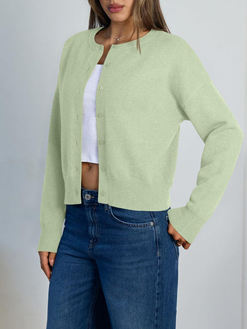 Trendy Queen Cropped Cardigan Sweaters for Women Lightweight Shrugs Crop Tops Y2k Fall Outfits Fashion Clothes 2025 Grey M