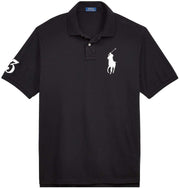 POLO RALPH LAUREN Men's Big Pony Classic Fit Mesh Polo Shirt (M, Black)