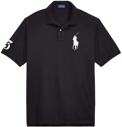 POLO RALPH LAUREN Men's Big Pony Classic Fit Mesh Polo Shirt (M, Black)