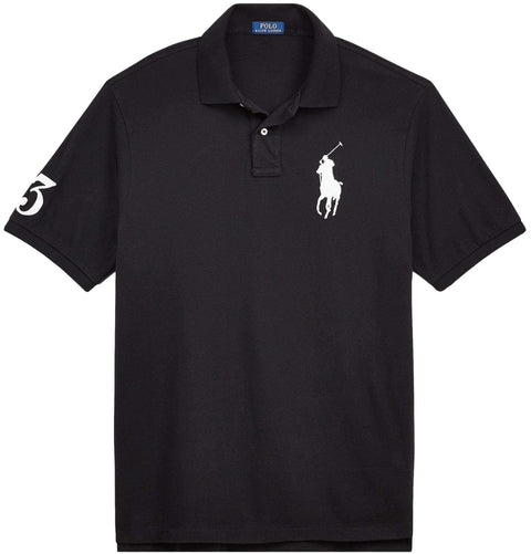 POLO RALPH LAUREN Men's Big Pony Classic Fit Mesh Polo Shirt (M, Black)