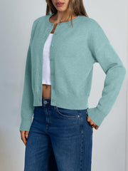 Trendy Queen Cropped Cardigan Sweaters for Women Lightweight Shrugs Crop Tops Y2k Fall Outfits Fashion Clothes 2025 Grey M