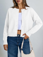 Trendy Queen Cropped Cardigan Sweaters for Women Lightweight Shrugs Crop Tops Y2k Fall Outfits Fashion Clothes 2025 Grey M