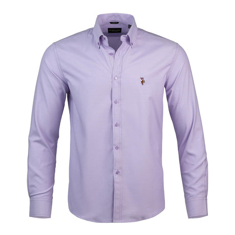 U.S. Polo Assn. Regular Fit Long Sleeve Button Down Dress Shirts for Men Wrinkle Free Long Sleeve Shirt Mens Formal Stretch Black Solid