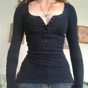 NaranjaBurbuja Y2k Fairy Grunge Graphic Long Sleeve Tees Tops Women E-Girls Aesthetic Gothic Skull Print Baggy T Shirts Emo Clothes 0-black Retro Fashion Uiui