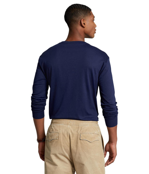 Polo Ralph Lauren Men's Crew Neck Long Sleeve Tee, Basic Black, Large