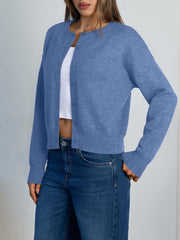 Trendy Queen Cropped Cardigan Sweaters for Women Lightweight Shrugs Crop Tops Y2k Fall Outfits Fashion Clothes 2025 Grey M