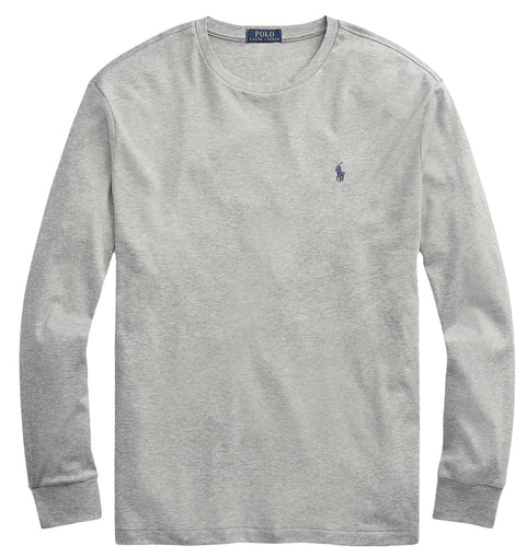 Polo Ralph Lauren Men's Crew Neck Long Sleeve Tee, Basic Black, Large