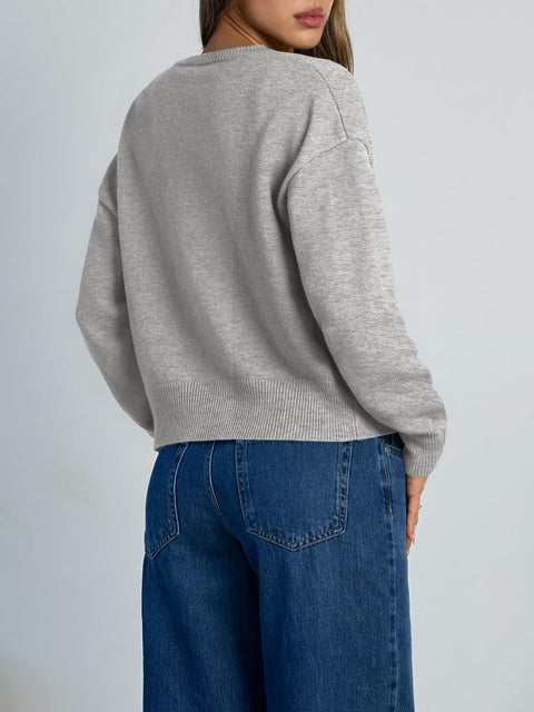 Trendy Queen Cropped Cardigan Sweaters for Women Lightweight Shrugs Crop Tops Y2k Fall Outfits Fashion Clothes 2025 Grey M