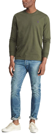 Polo Ralph Lauren Men's Crew Neck Long Sleeve Tee, Basic Black, Large