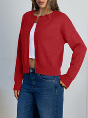 Trendy Queen Cropped Cardigan Sweaters for Women Lightweight Shrugs Crop Tops Y2k Fall Outfits Fashion Clothes 2025 Grey M