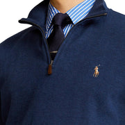 POLO RALPH LAUREN Mens Classic Estate-Rib Quarter-Zip Pullover Sweater (XXL, CedarBrownHtr)