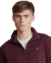 POLO RALPH LAUREN Mens Classic Estate-Rib Quarter-Zip Pullover Sweater (XXL, CedarBrownHtr)