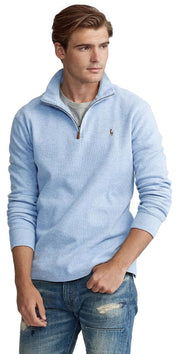 POLO RALPH LAUREN Mens Classic Estate-Rib Quarter-Zip Pullover Sweater (XXL, CedarBrownHtr)