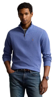 POLO RALPH LAUREN Mens Classic Estate-Rib Quarter-Zip Pullover Sweater (XXL, CedarBrownHtr)