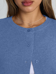 Trendy Queen Cropped Cardigan Sweaters for Women Lightweight Shrugs Crop Tops Y2k Fall Outfits Fashion Clothes 2025 Grey M