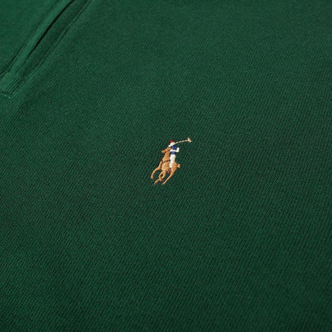 POLO RALPH LAUREN Mens Classic Estate-Rib Quarter-Zip Pullover Sweater (XXL, CedarBrownHtr)