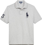 POLO RALPH LAUREN Men's Big Pony Classic Fit Mesh Polo Shirt (M, Black)