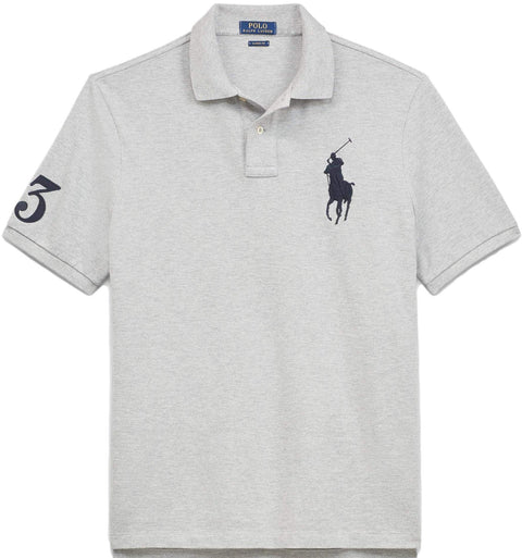 POLO RALPH LAUREN Men's Big Pony Classic Fit Mesh Polo Shirt (M, Black)
