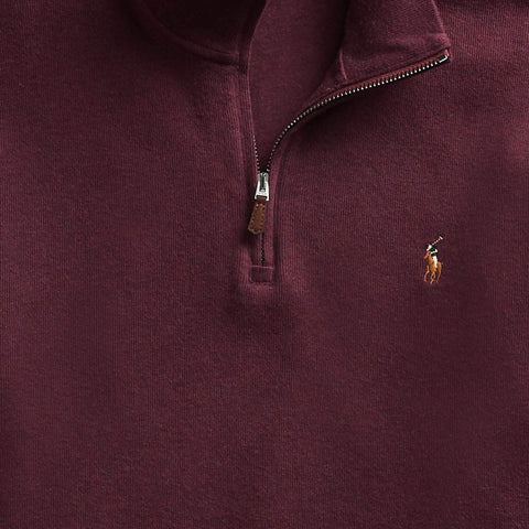 POLO RALPH LAUREN Mens Classic Estate-Rib Quarter-Zip Pullover Sweater (XXL, CedarBrownHtr)