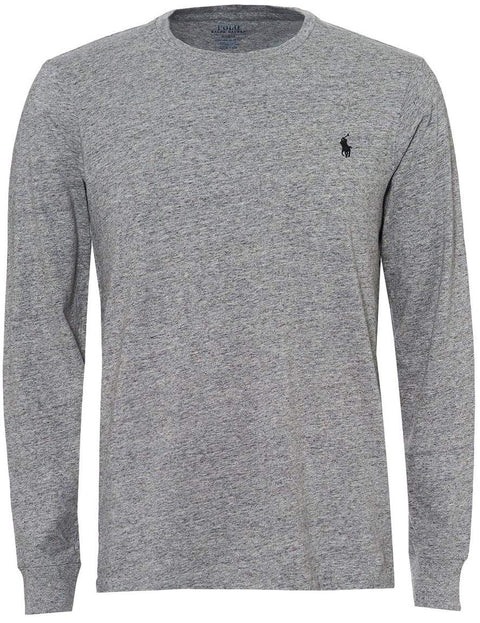 Polo Ralph Lauren Men's Crew Neck Long Sleeve Tee, Basic Black, Large