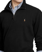 POLO RALPH LAUREN Mens Classic Estate-Rib Quarter-Zip Pullover Sweater (XXL, CedarBrownHtr)