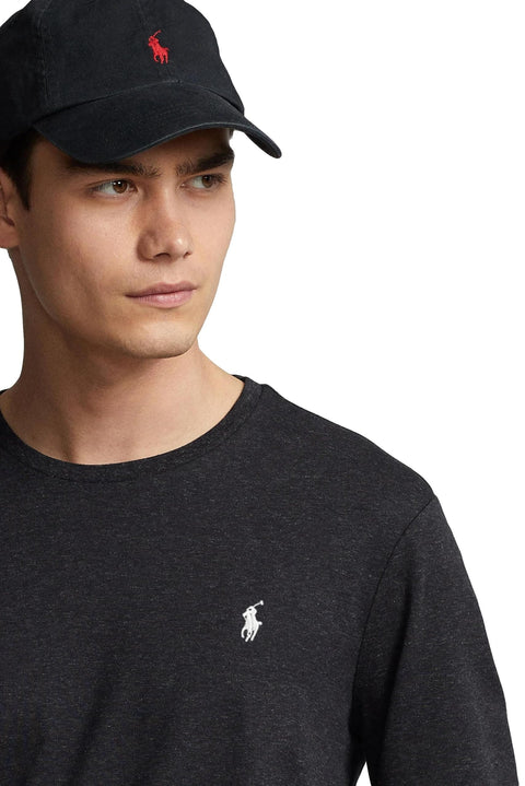 Polo Ralph Lauren Men's Crew Neck Long Sleeve Tee, Basic Black, Large