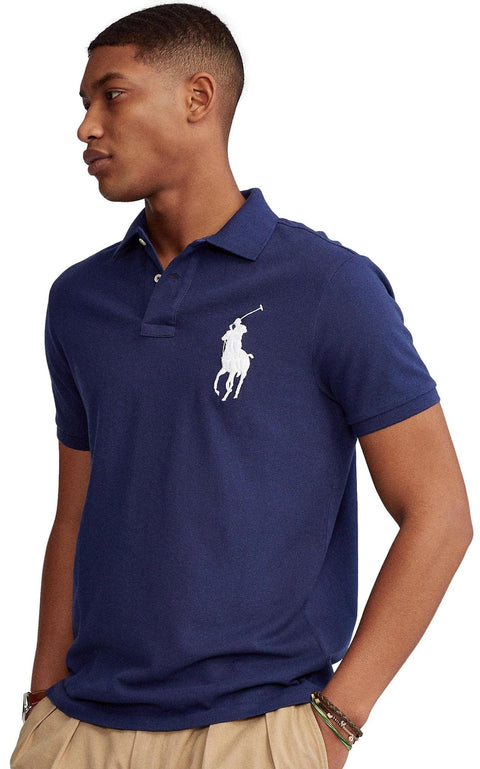 POLO RALPH LAUREN Men's Big Pony Classic Fit Mesh Polo Shirt (M, Black)