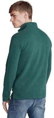 POLO RALPH LAUREN Mens Classic Estate-Rib Quarter-Zip Pullover Sweater (XXL, CedarBrownHtr)