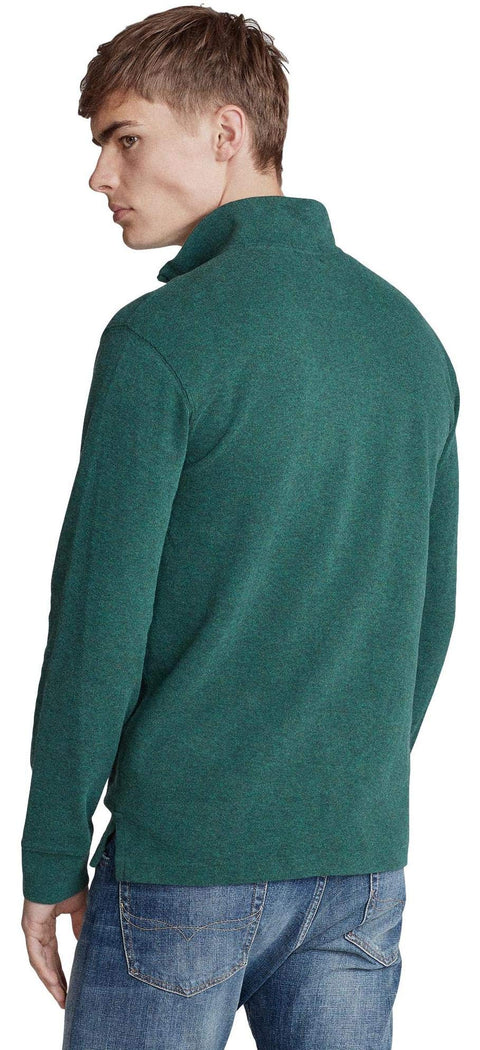 POLO RALPH LAUREN Mens Classic Estate-Rib Quarter-Zip Pullover Sweater (XXL, CedarBrownHtr)