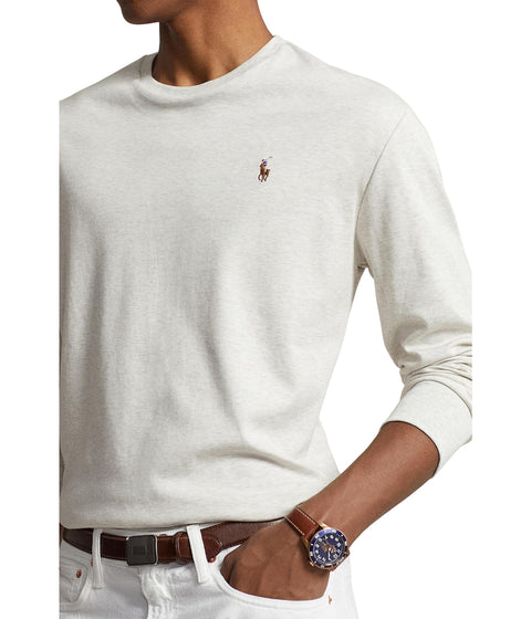 Polo Ralph Lauren Men's Crew Neck Long Sleeve Tee, Basic Black, Large