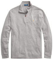 POLO RALPH LAUREN Mens Classic Estate-Rib Quarter-Zip Pullover Sweater (XXL, CedarBrownHtr)
