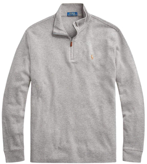 POLO RALPH LAUREN Mens Classic Estate-Rib Quarter-Zip Pullover Sweater (XXL, CedarBrownHtr)