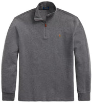 POLO RALPH LAUREN Mens Classic Estate-Rib Quarter-Zip Pullover Sweater (XXL, CedarBrownHtr)