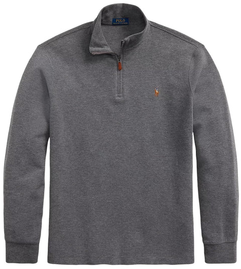 POLO RALPH LAUREN Mens Classic Estate-Rib Quarter-Zip Pullover Sweater (XXL, CedarBrownHtr)