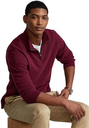 POLO RALPH LAUREN Mens Classic Estate-Rib Quarter-Zip Pullover Sweater (XXL, CedarBrownHtr)