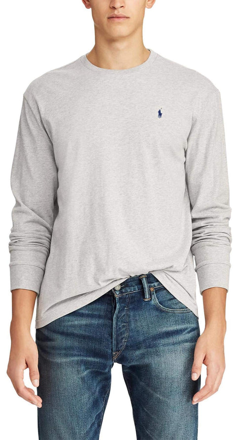 Polo Ralph Lauren Men's Crew Neck Long Sleeve Tee, Basic Black, Large