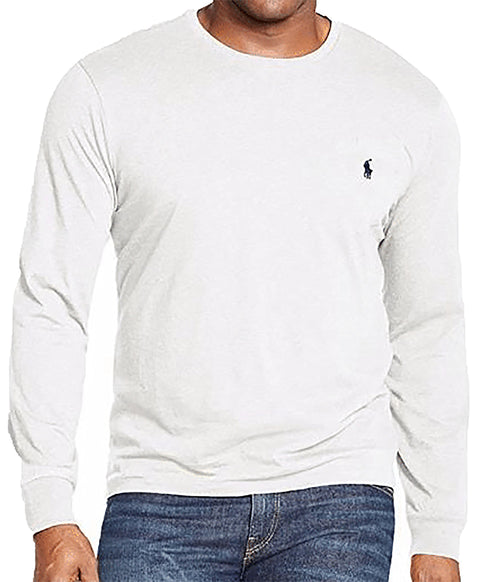 Polo Ralph Lauren Men's Crew Neck Long Sleeve Tee, Basic Black, Large