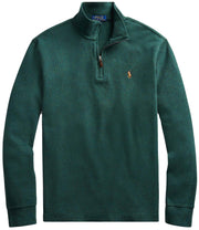 POLO RALPH LAUREN Mens Classic Estate-Rib Quarter-Zip Pullover Sweater (XXL, CedarBrownHtr)