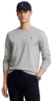 Polo Ralph Lauren Men's Crew Neck Long Sleeve Tee, Basic Black, Large