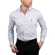 U.S. Polo Assn. Regular Fit Long Sleeve Button Down Dress Shirts for Men Wrinkle Free Long Sleeve Shirt Mens Formal Stretch Black Solid