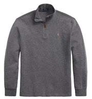 POLO RALPH LAUREN Mens Classic Estate-Rib Quarter-Zip Pullover Sweater (XXL, CedarBrownHtr)