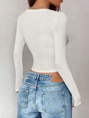 Grunge Shirts Emo Clothe Teen Girls Vintage Graphic Tee Y2k 2000s Goth Top Women Mcbling Long Sleeve Streetwear (Black Purple,Small)