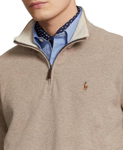 POLO RALPH LAUREN Mens Classic Estate-Rib Quarter-Zip Pullover Sweater (XXL, CedarBrownHtr)